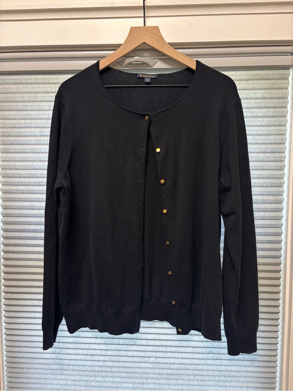Brooks Brothers Black Cardigan with Gold Buttons